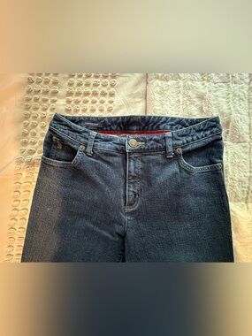 Womens Lands End Dark Blue Denim Jeans